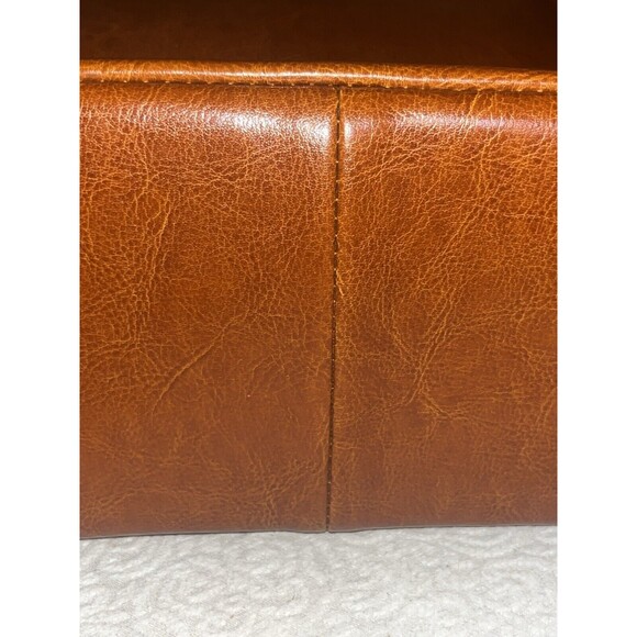 Heshe Cognac Brown Colored Leather Convertible Backpack Crossbody Gorgeous main image 8